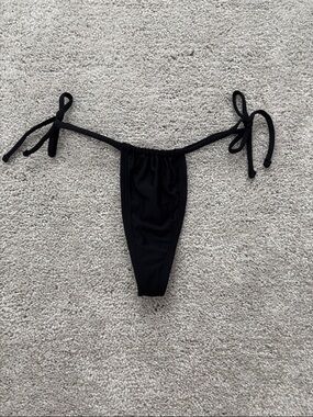 Black String Tie Bikini Bottom